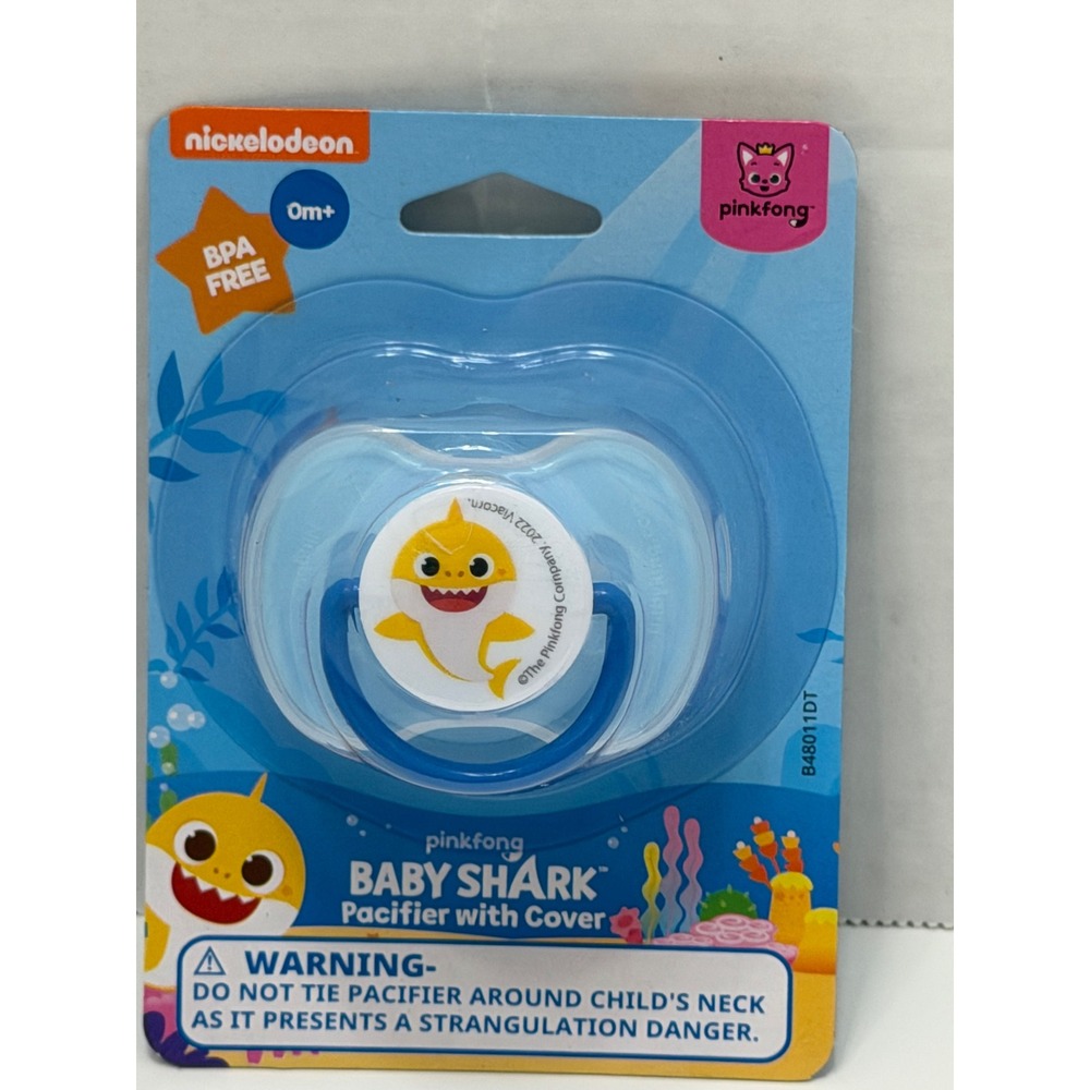 Pinkfong Baby Shark Pacifier with Cover Blue Nickelodeon BPA Free 0m+ B48011DT